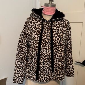 Leopard fleece hoodie